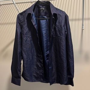 NICE MOISTURE WICKING DRI FIT DRESS SHIRT WITH RED LIGHTNING BOLTS DESIGN